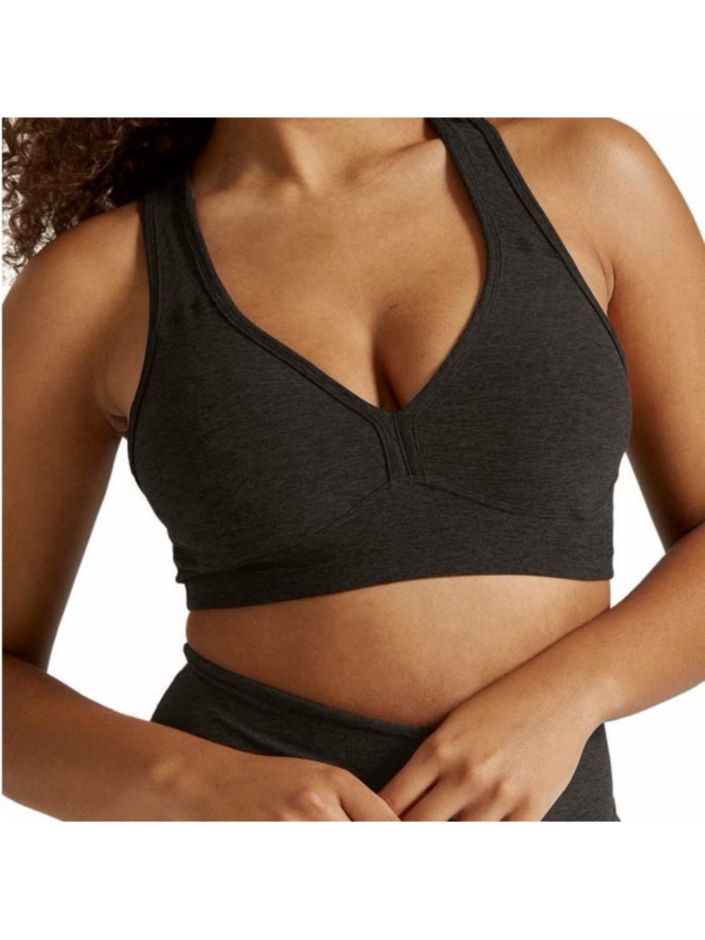 Beyond Yoga Spacedye Lift Your Spirits Black Bra Size XS